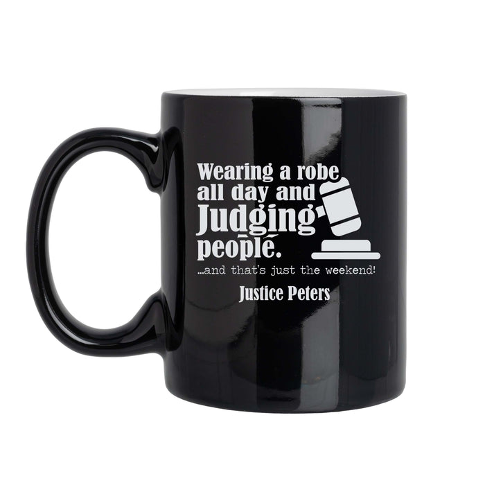 Wearing A Robe All Day And Judging People - Personalized 11oz Laser Engraved Mug