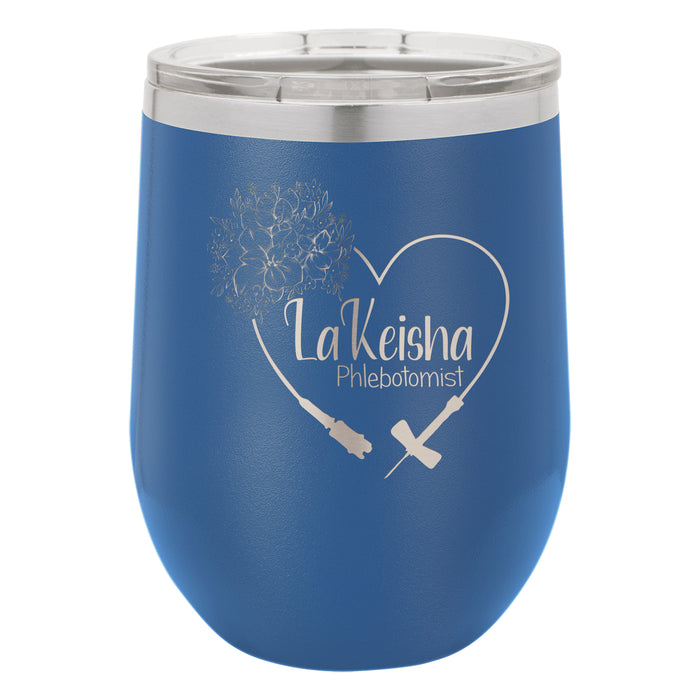 Phlebotomist Ventipuncture Butterfly Personalized Engraved Insulated Stainless Steel 12 oz Tumbler