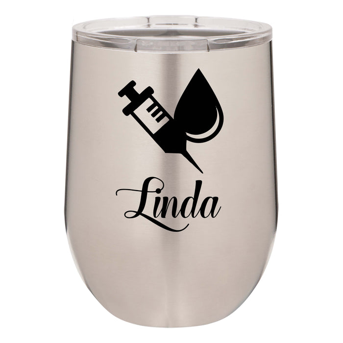 Phlebotomist Personalized Engraved Insulated Stainless Steel 12 oz Tumbler