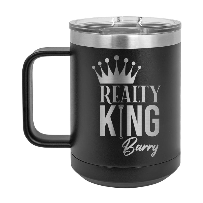 Realty King -  Personalized Engraved 15 oz Insulated Coffee Mug