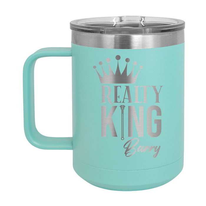 Realty King -  Personalized Engraved 15 oz Insulated Coffee Mug