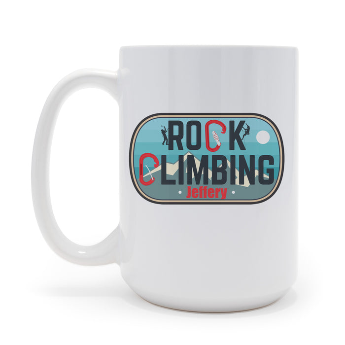 Rock Climbing Plate 15 oz Coffee Mug