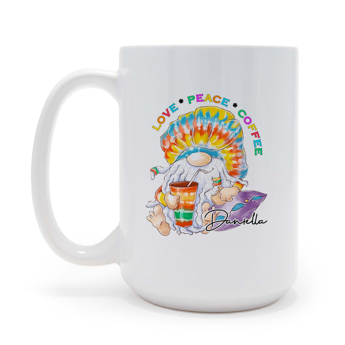 Love Peace Coffee Hippee Personalized 15oz Mug