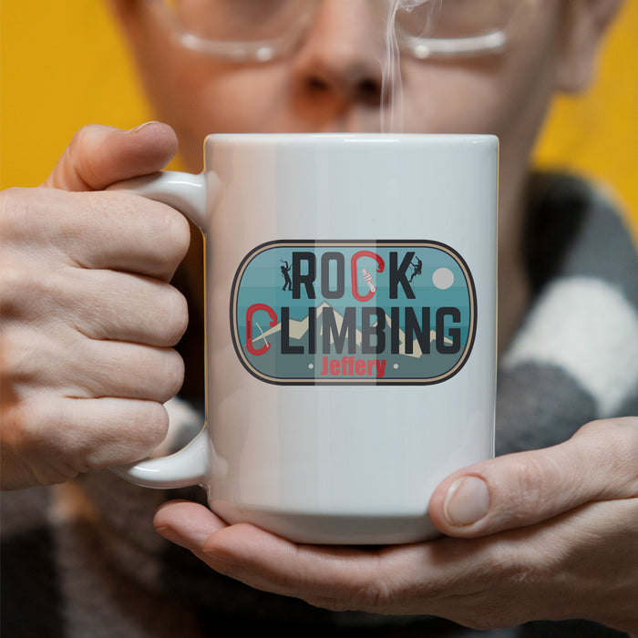 Rock Climbing Plate 15 oz Coffee Mug