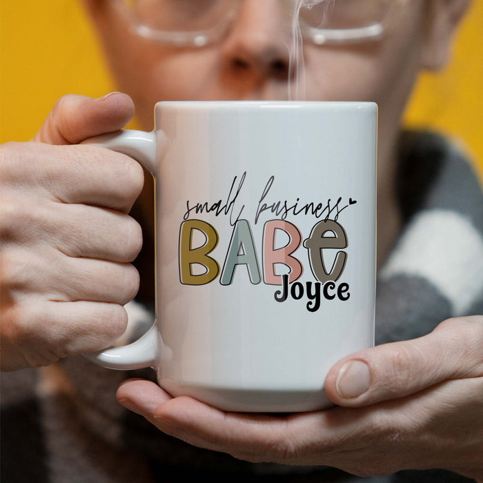 Personalized Coffee Cup - Small Business Babe 15 oz Coffee Mug, Business Owner