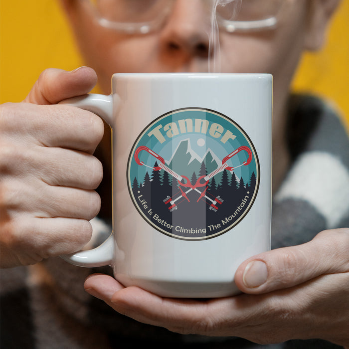 Personalized Life Is Better Climbing 15 oz Coffee Mug