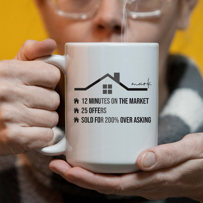 200 Over Asking - 15 oz Coffee Mug, Gift for Realtor, Real Estate Agent, Real Estate Broker