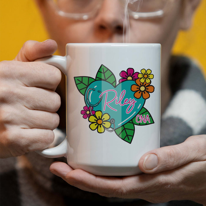 CNA Heart Tattoo - Personalized 15oz Coffee Mug
