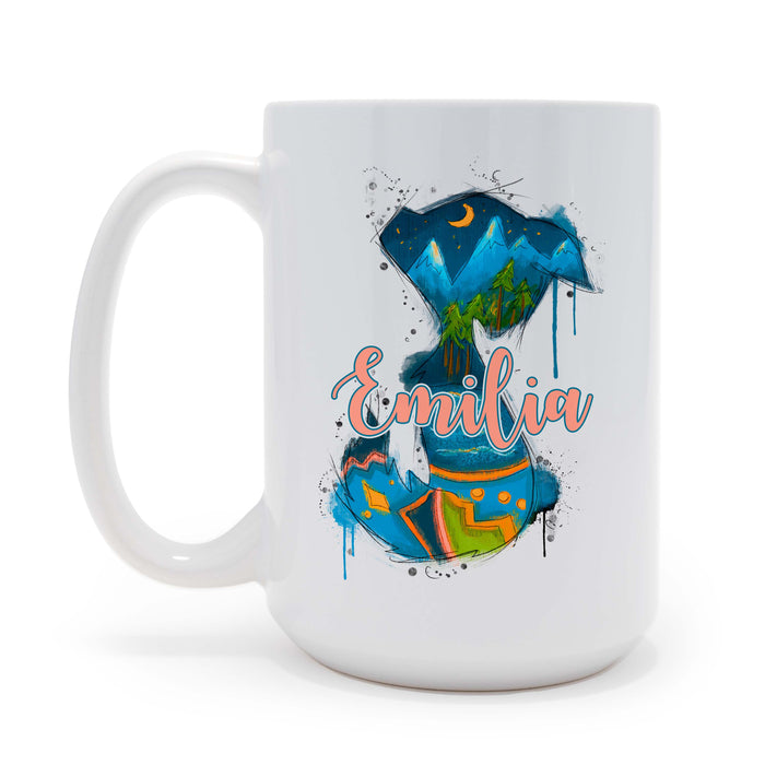 Starry Nights Personalized 15 ounce Ceramic Coffee Mug