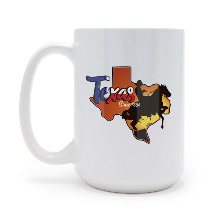 Texas Since 1836 - Texas Independence 15 oz Coffee Mug, May be Personalized