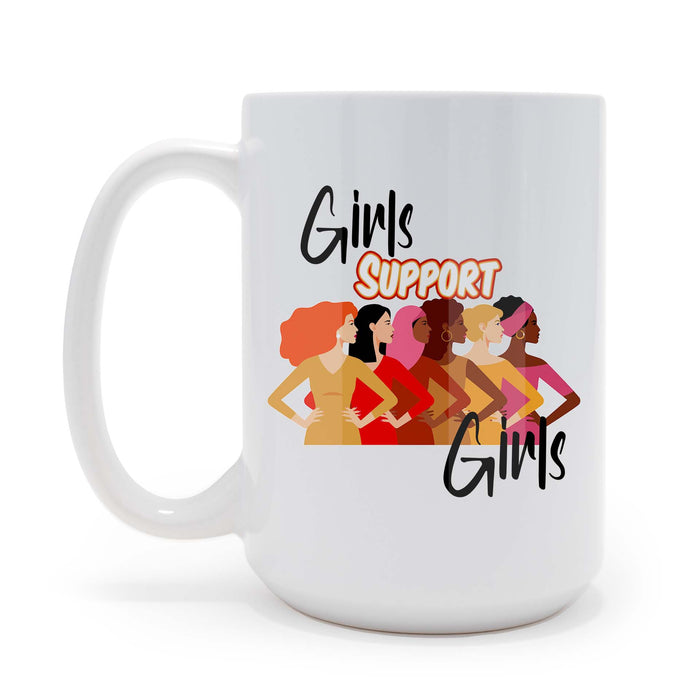 Girls Support Girls Female Empowerment 15 oz Coffee Mug