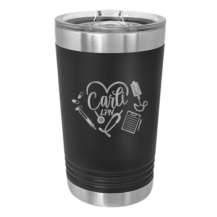 Stethoscope with Nurse Things Engraved Insulated Stainless Steel 16 oz Tumbler