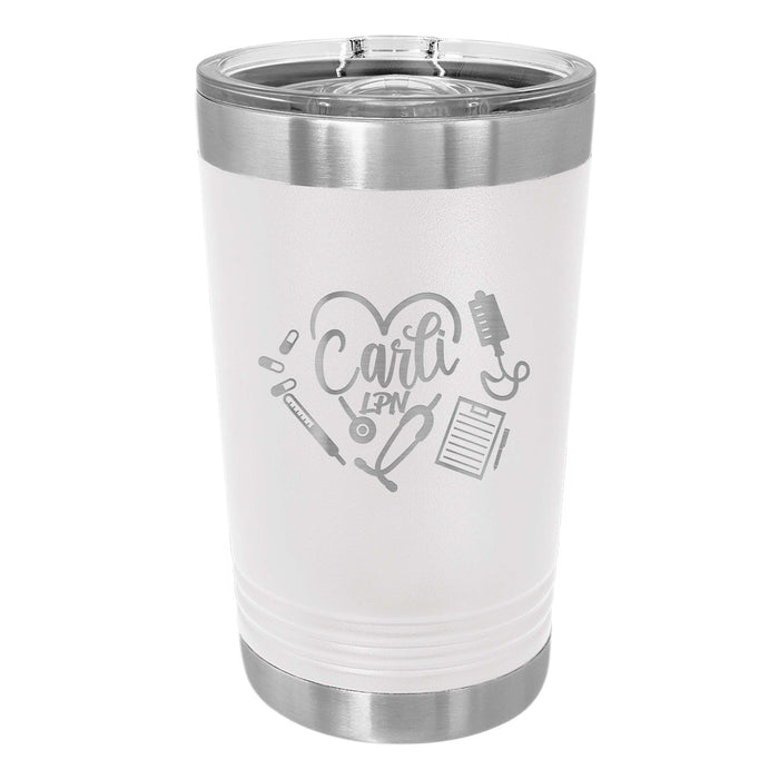 Stethoscope with Nurse Things Engraved Insulated Stainless Steel 16 oz Tumbler