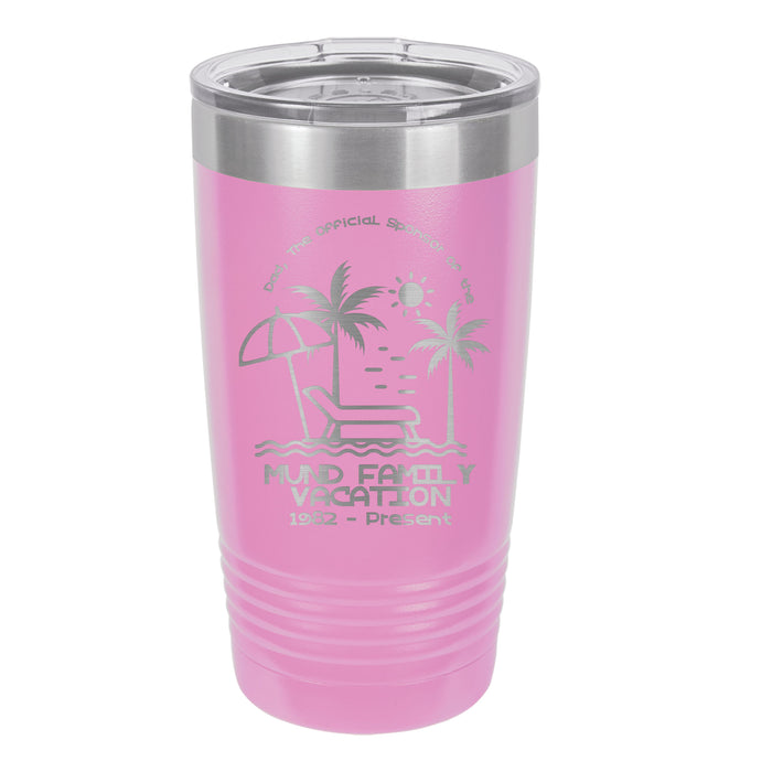 Dad The Official Vacation Sponsor - Personalized Engraved Insulated Stainless Steel 20 oz Tumbler
