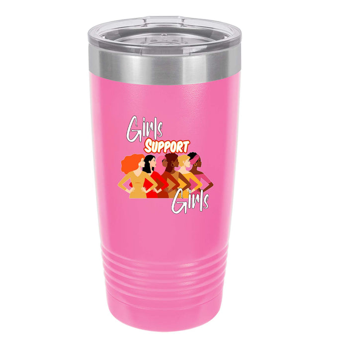Girls Support Girls Female Empowerment Personalized 20 oz Insulated Tumbler, Gift for Her, Gymnastics Team
