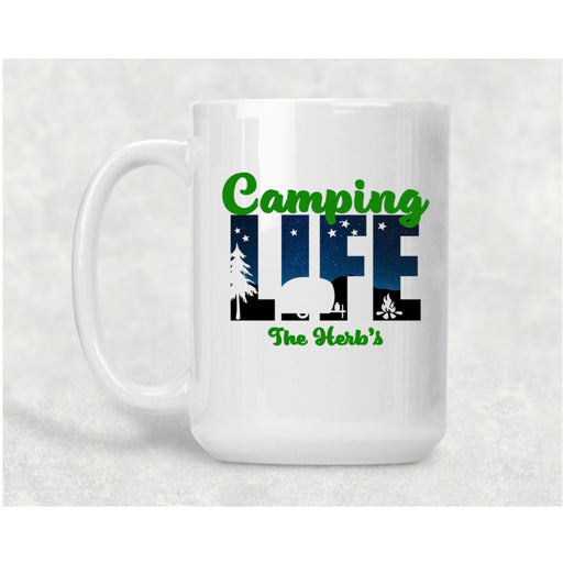 Camping Life Personalized 15 oz Ceramic Coffee Mug - Simply Custom Life