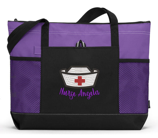 Nurse Hat Personalized Embroidered Tote - Simply Custom Life