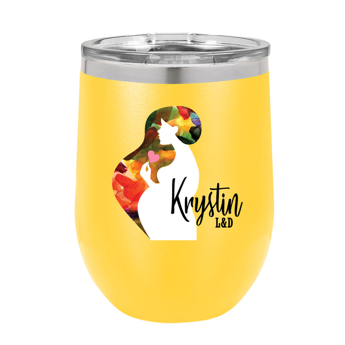 Midwife Doula Labor and Delivery Nurse Personalized 12 oz Insulated Stemless Wine Tumbler