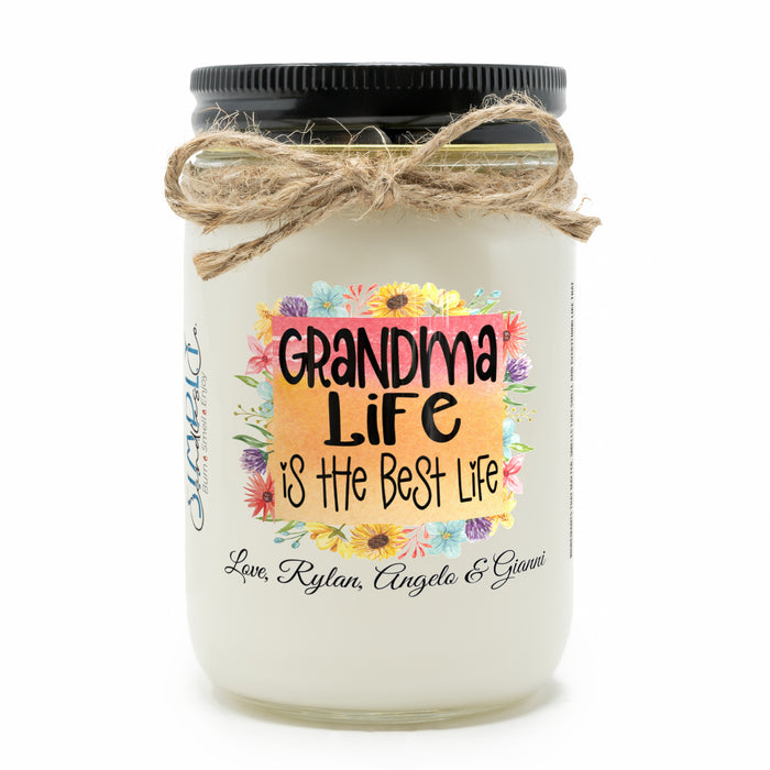 Personalized Gift for Grandma, Grandma Life is the Best Life, Hand Poured Soy Candle, Mother's Day, Gift for Grandmother, Pregnancy Announcement