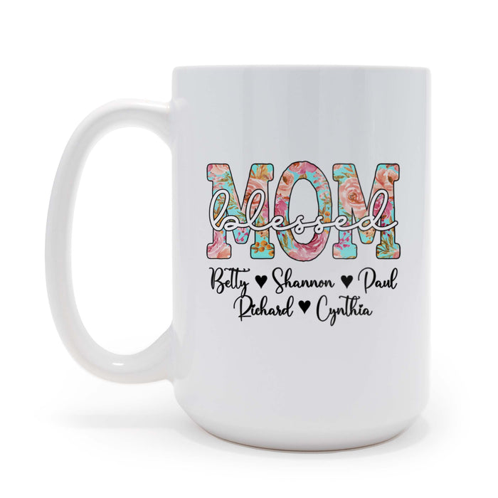 Blessed Mom Personalized Mother's Day 15 oz Coffee Mug