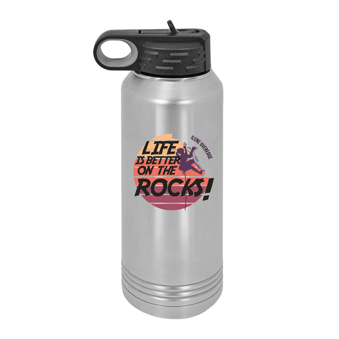 Personalized Life is Better On The Rocks - Rock Climbing - 32 oz Water Bottle