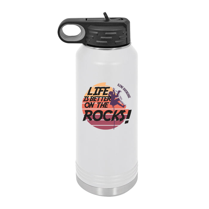 Personalized Life is Better On The Rocks - Rock Climbing - 32 oz Water Bottle