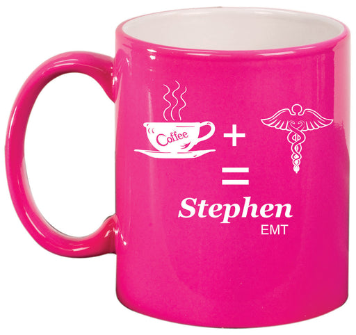 Coffee + Caduceus Medical Personalized Engraved Ceramic 11 oz Coffee Mug - Simply Custom Life