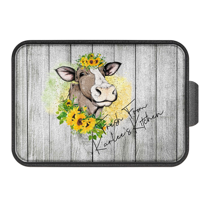 Sunflower Cow Personalized Cake Pan