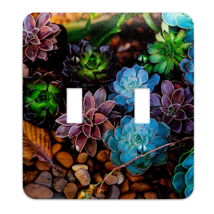 Metal Light Switch Plate Succulents Pattern Decorative Switchplate Cover, Other Sizes Available