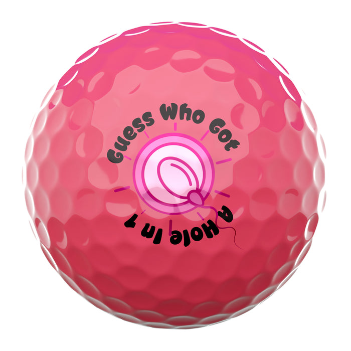 Guess Who Got A Hole In One -  Birth Announcement Golf Balls, Set of 3 balls, Various color options