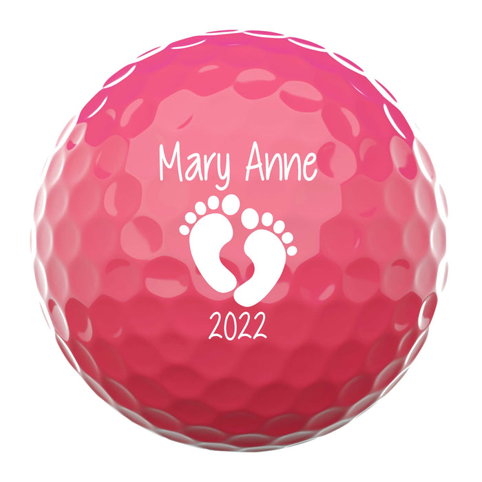 Baby Feet, New Baby Announcement Personalized Golf Balls, Set of 3