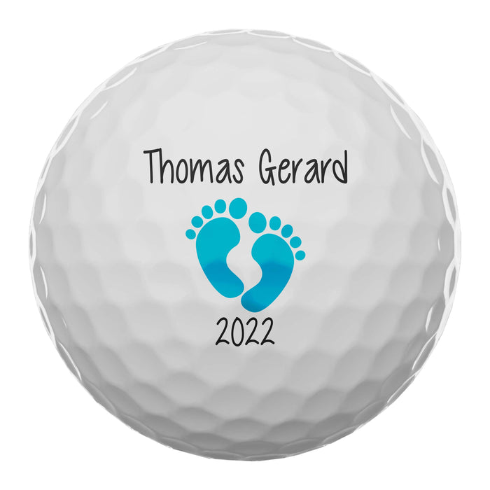 Baby Feet, New Baby Announcement Personalized Golf Balls, Set of 3
