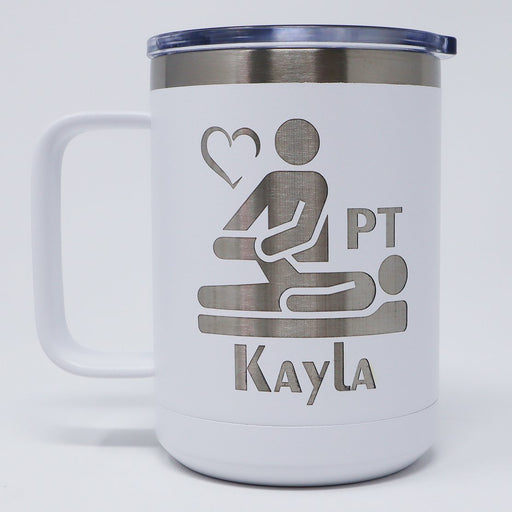 Physical Therapy/Therapist Personalized Engraved 15 oz Insulated Coffee Mug - Simply Custom Life