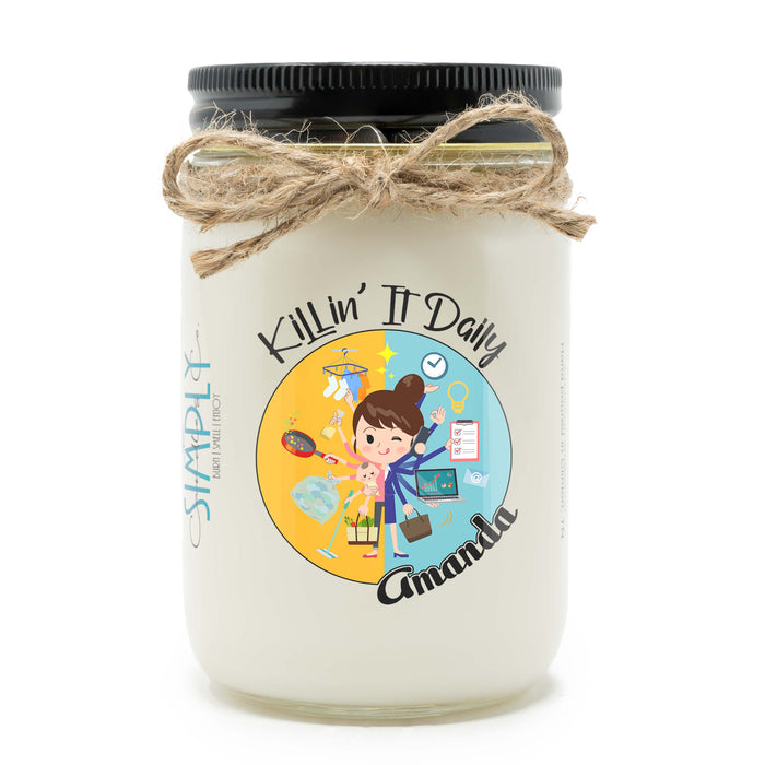 Personalized Mother's Day Gift, Killin' It Daily, Hand Poured Soy Candle