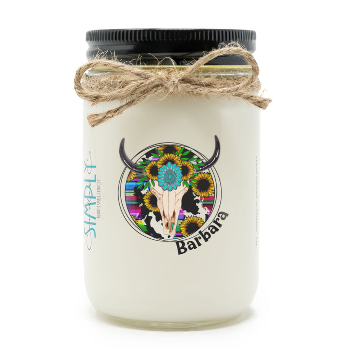 Personalized Sunflower Cow Skull Hand Poured Soy Candle, Country Decor, Housewarming Gift, Sarcastic Gift