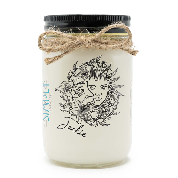 Mystical Moon and Sunflower Personalized Hand Poured Soy Candle, Mother's Day, Gift for Her