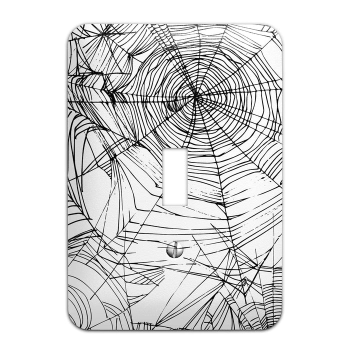 Creepy Halloween Spiderweb on Light Switch - Decorative Light Switch and Outlet Cover
