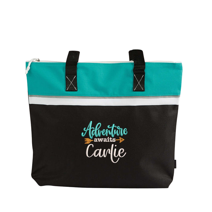 Adventure Awaits Arrow Personalized Embroidered Small Travel Tote