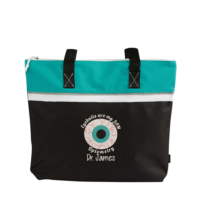 Eyeballs Are My Jam Personalized Embroidered Small Tote for Optometrist