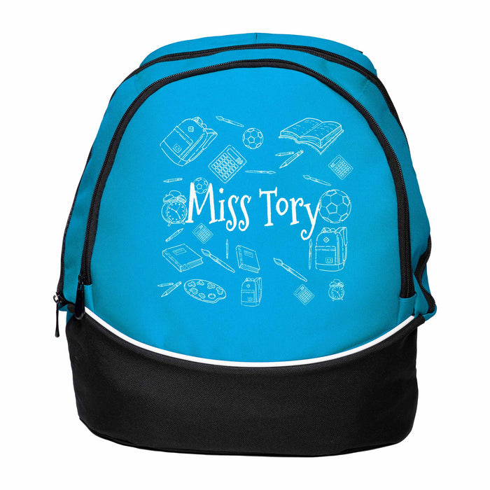 School Supplies Drawing - Custom Printed Personalized Backpack