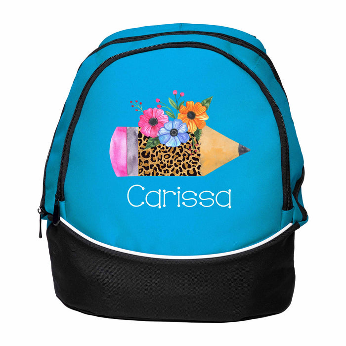 Floral Pencil Custom Printed Personalized Backpack