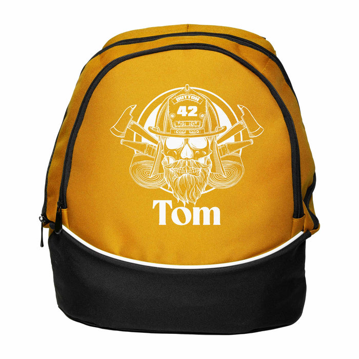 Bearded Firefighter Skull - Custom Printed Backpack