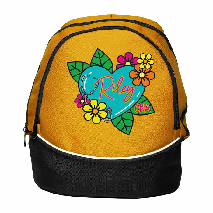 Flower CNA Tattoo style Custom Printed CNA Backpack, PRINTED