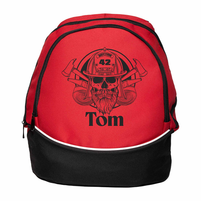 Bearded Firefighter Skull - Custom Printed Backpack