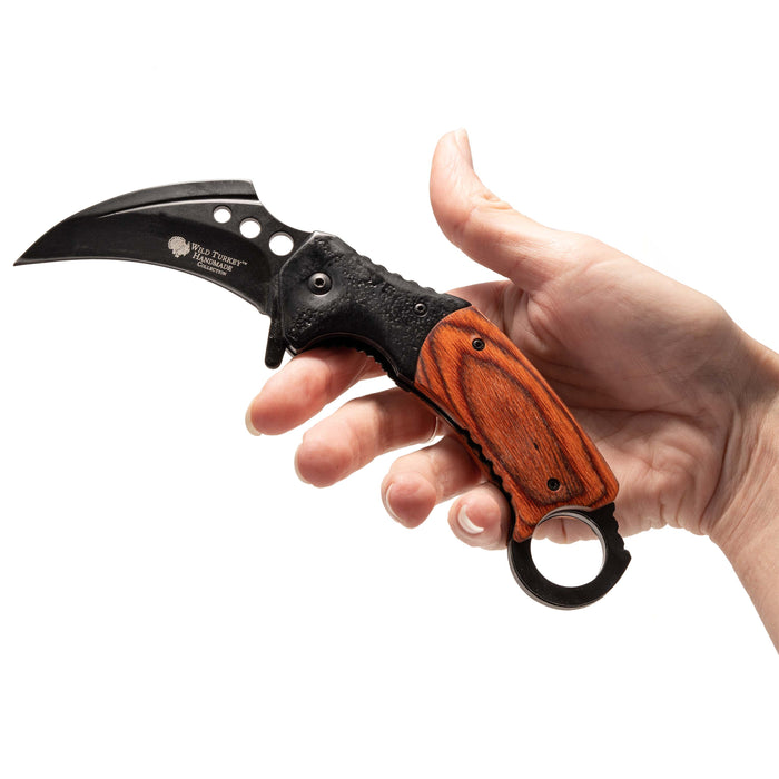 To My Son Personalized Engraved Karambit Spring Assist Knife 5" Closed, Father Son Gift