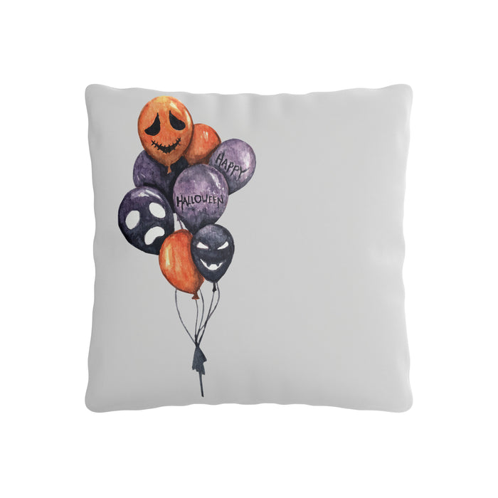 Halloween Themed Throw Pillow - Halloween Balloons, 15.75in x 15.75in Peach Skin Pillow Cover, with Optional Insert