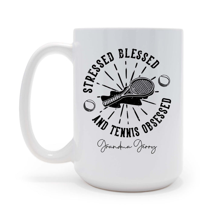 Personalized Stressed Blessed and Tennis Obsessed