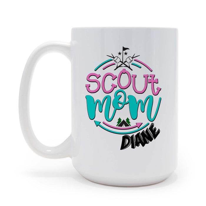 Personalized Scout Mom - Girl Scout or Boy Scout - 15 oz Coffee Mug