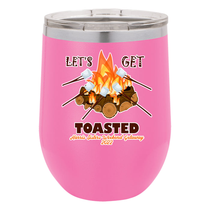 Personalized Lets Get Toasted UV Printed Insulated Stemless Stainless Steel 12 oz Tumbler