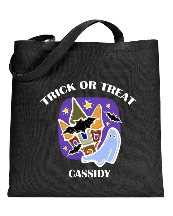 Ghosts and Bats Halloween Personalized Halloween Trick or Treat Bag